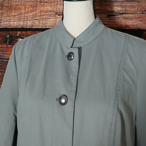 NWT Coldwater Creek Long Jacket M Pewter Gray Button Front - Picture 3 of 9